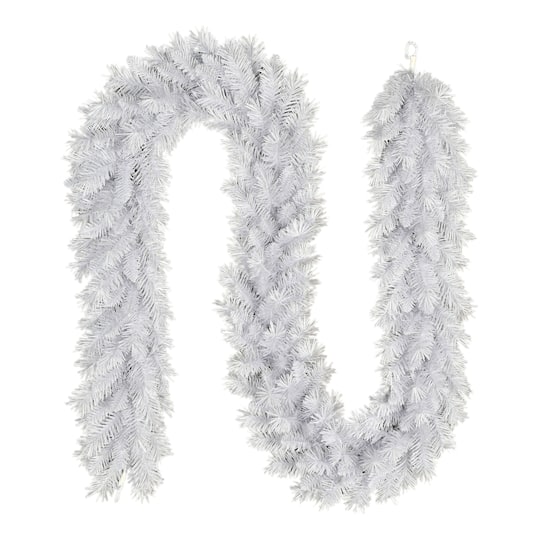 9Ft White Artificial Round Valley Pine Garland By Puleo International | 9 ft | Michaels®